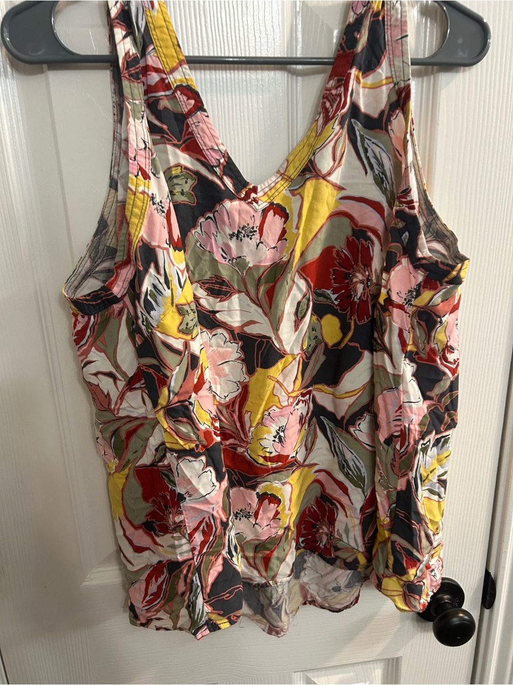 Torrid Challis Stitch Detail Tank Multi Size 1 Floral Top Blouse Lightweight